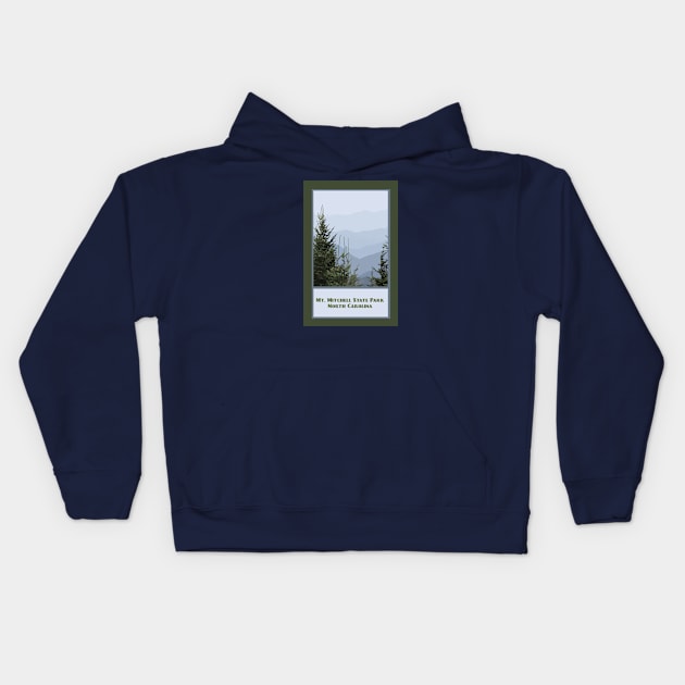 Vintage Travel Mt Mitchell Kids Hoodie by candhdesigns